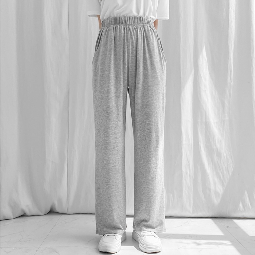 Casual Gray Wide-Leg Pants